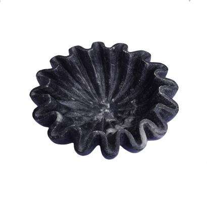 Vintage Black Marble Ripple Bowl
